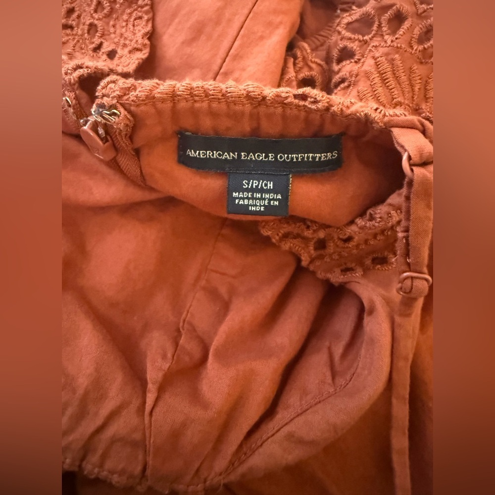 American Eagle Outfitters Terracotta Eyelet Jumpsuit - Picture 5 of 5